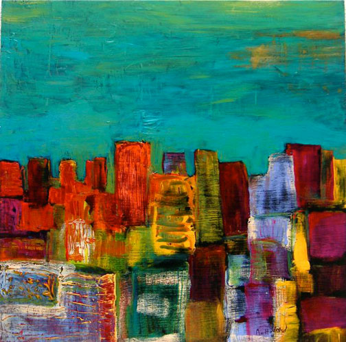 Michael's recent painting of San Francisco City Skyline