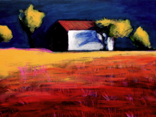 Redfield, acrylic on panel 24x32 $4,800